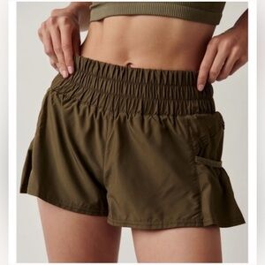 FP Movement Women's Get Your Flirt On Shorts - Dark‎ Olive Size SP